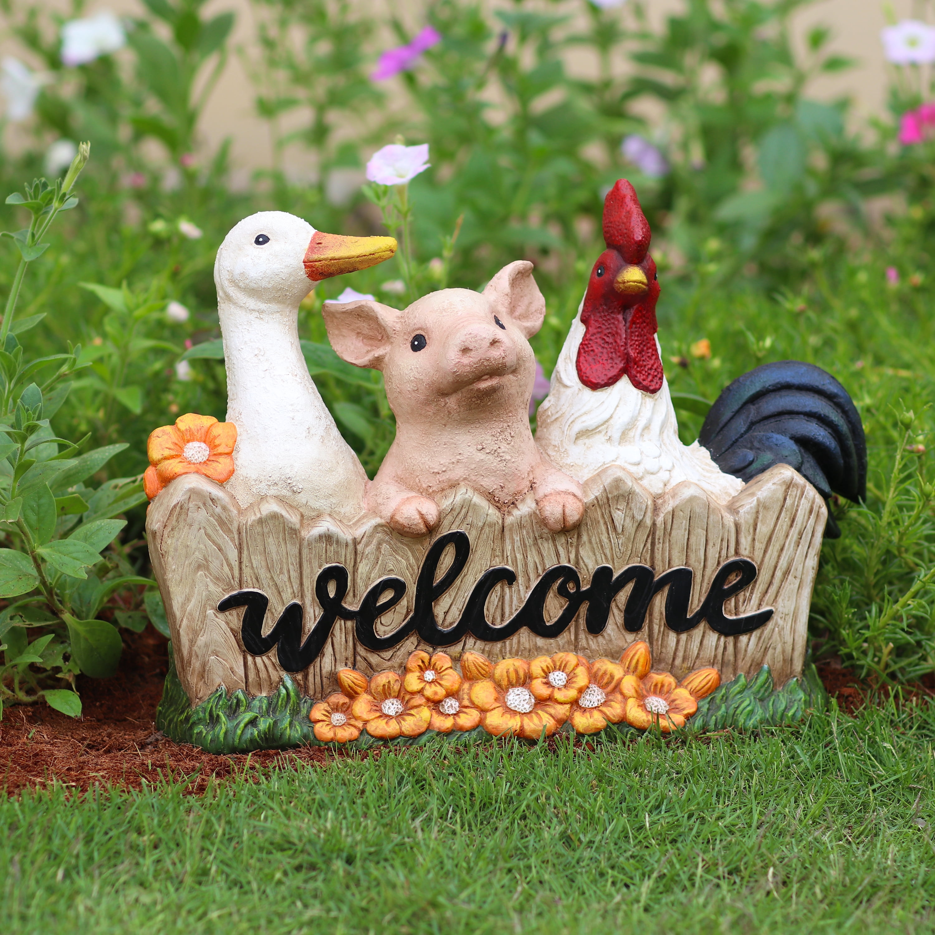 Mainstays Outdoor Welcome Small Animals Garden Statue