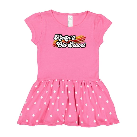 Inktastic Kickin' It Old School with Weathered Retro Stripe Gift Baby Girl Dress