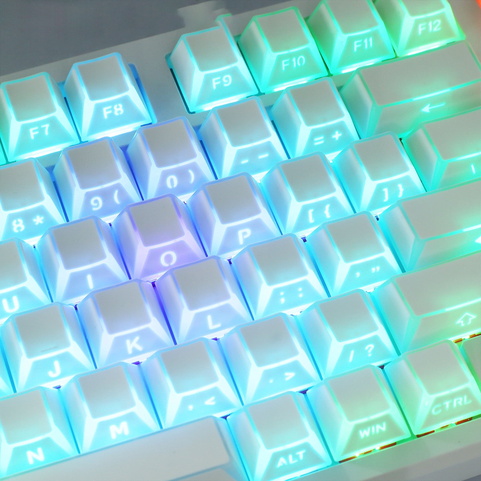 136 Key Mechanical Keyboard Keycaps With Side Printed Characters And 12 Glowing Lines For Optimaled Illuminating