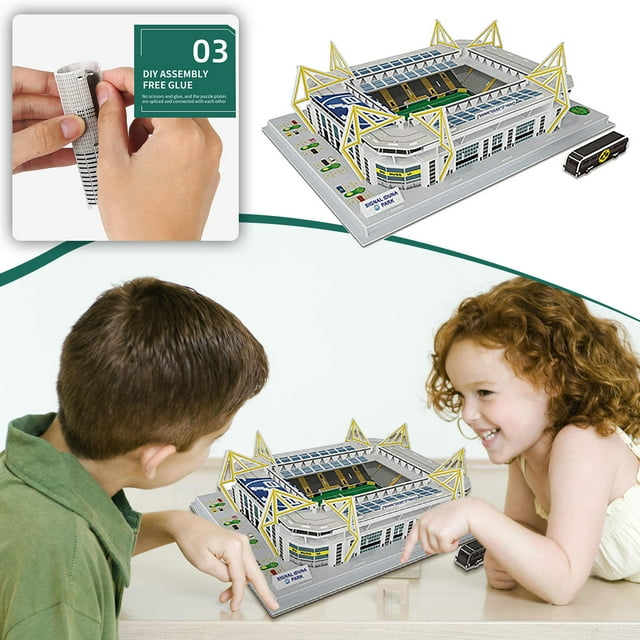 XWSHYW Juguetes para Niños Rompecabezas 3D Lugares Del Club de Fútbol Diy Modelo Rompecabezas Juguete Edificio de Papel Estadio Fútbol Juego Regalos