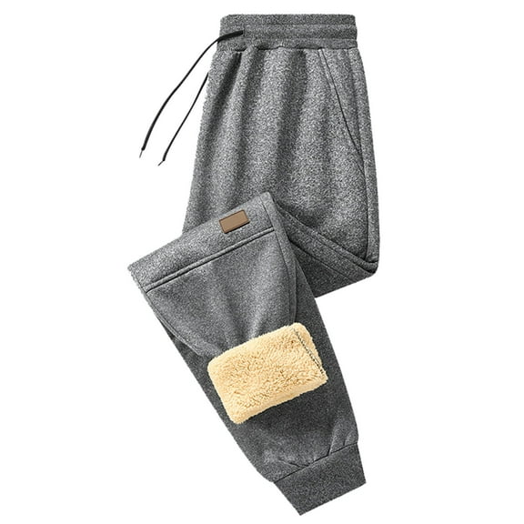 Chbgutlmr Mens Sweatpants Fleece Lined Cinch Bottom Drawstring Trousers Casual Warm Winter Dailywear Pants with Pockets