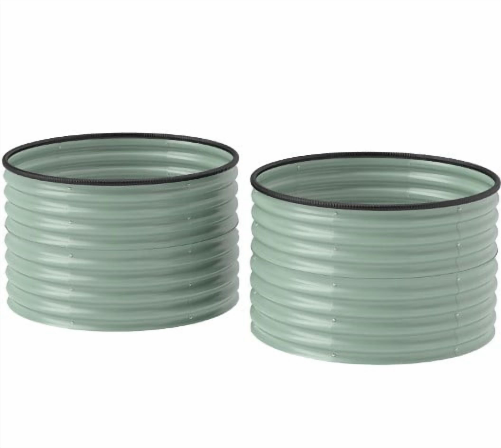 Set of 2 Raised Garden Bed, Metal Planter Box with Safety Edging