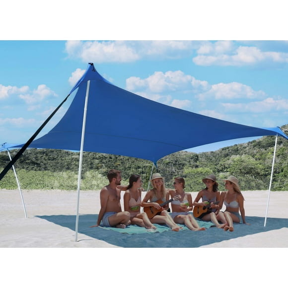 Refugio solar Bestset Beach Tent 3 x 3 m UPF50+ a prueba de viento