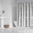 thumbnail image 2 of White Geometric Diamond Chevron Pattern Shower Curtain 84"x72" ,Bathroom Decorative Shower Curtains Set with 12 Hooks,Modern Waterproof Washable Shower Curtain, 2 of 6