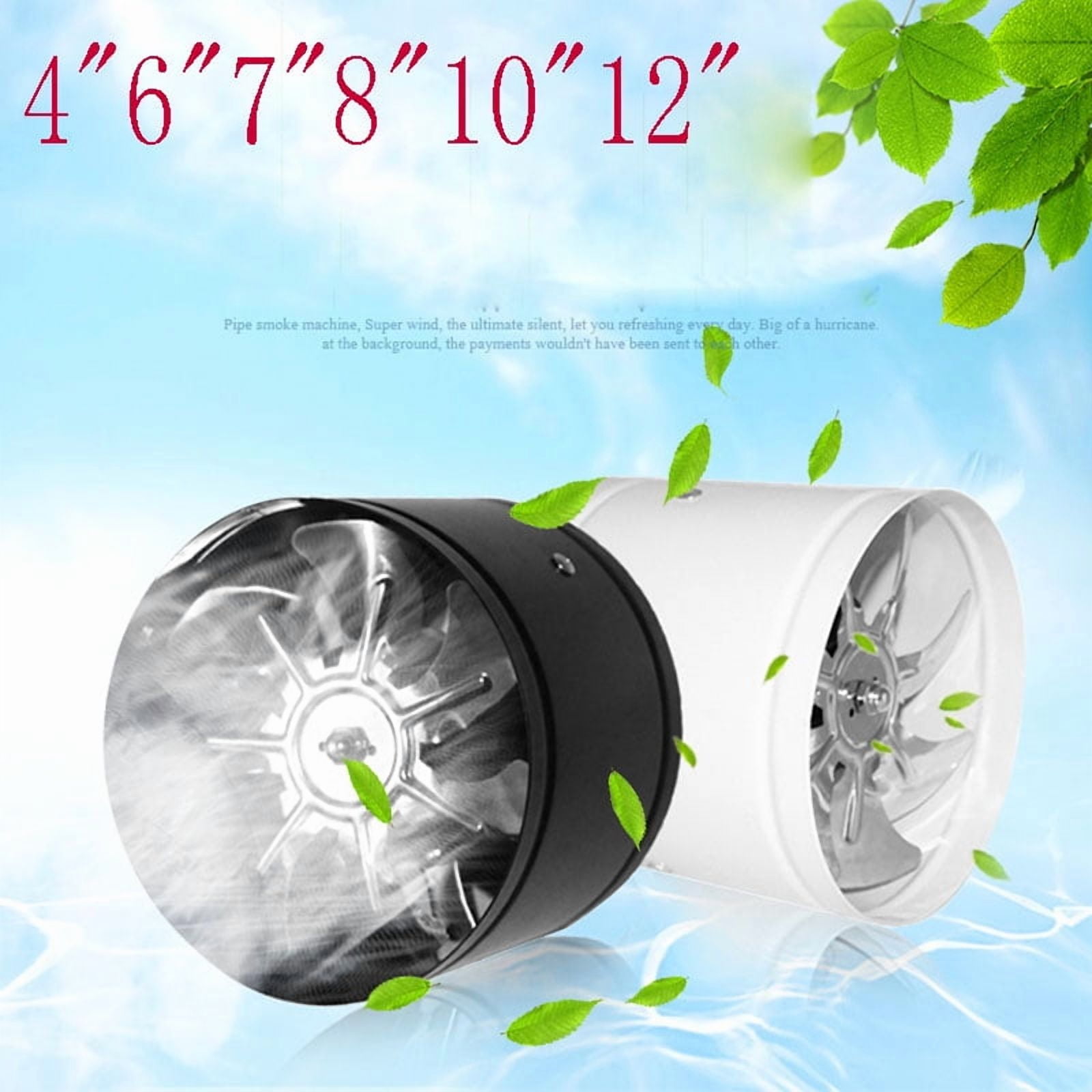 Round Duct Fan 4" 6" Booster Exhaust Ventilator Ventilation Vent Air for Window Wall Bathroom Toilet Kitchen - Quiet Ventilation