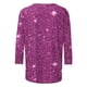 thumbnail image 5 of Tejiojio Women's Sequin Top Round Neck 3/4 Sleeves Sparkly Casual Party Blouse S-2XL, 5 of 5