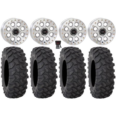 System 3 SB-7 15" Wheels Machined (6 1) 30" XTR370 Tires Kawasaki Mule Pro FXT