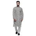 thumbnail image 1 of Atasi Printed Long Sleeve Kurta With Pajama Set For Men Summer Clothing, 1 of 4