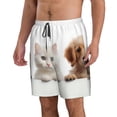 thumbnail image 2 of Fotbe Cute Kittens And Puppy Trajes de Baño Estampados para Hombre, Shorts de Verano de Secado Rápido, Ropa de Playa, Bañadores-Large, 2 of 6