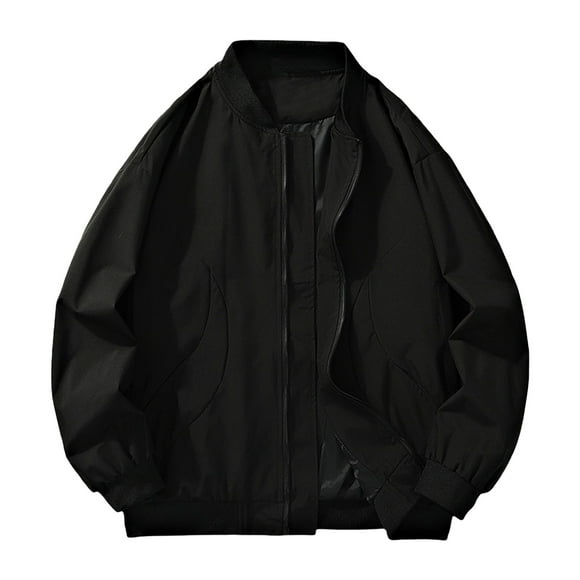 hotojiny Men's Waterproof Raincoat Windbreaker Lightweight Rain Jacket Fashion Full Zip Casual Sportswear Fall Streetwear