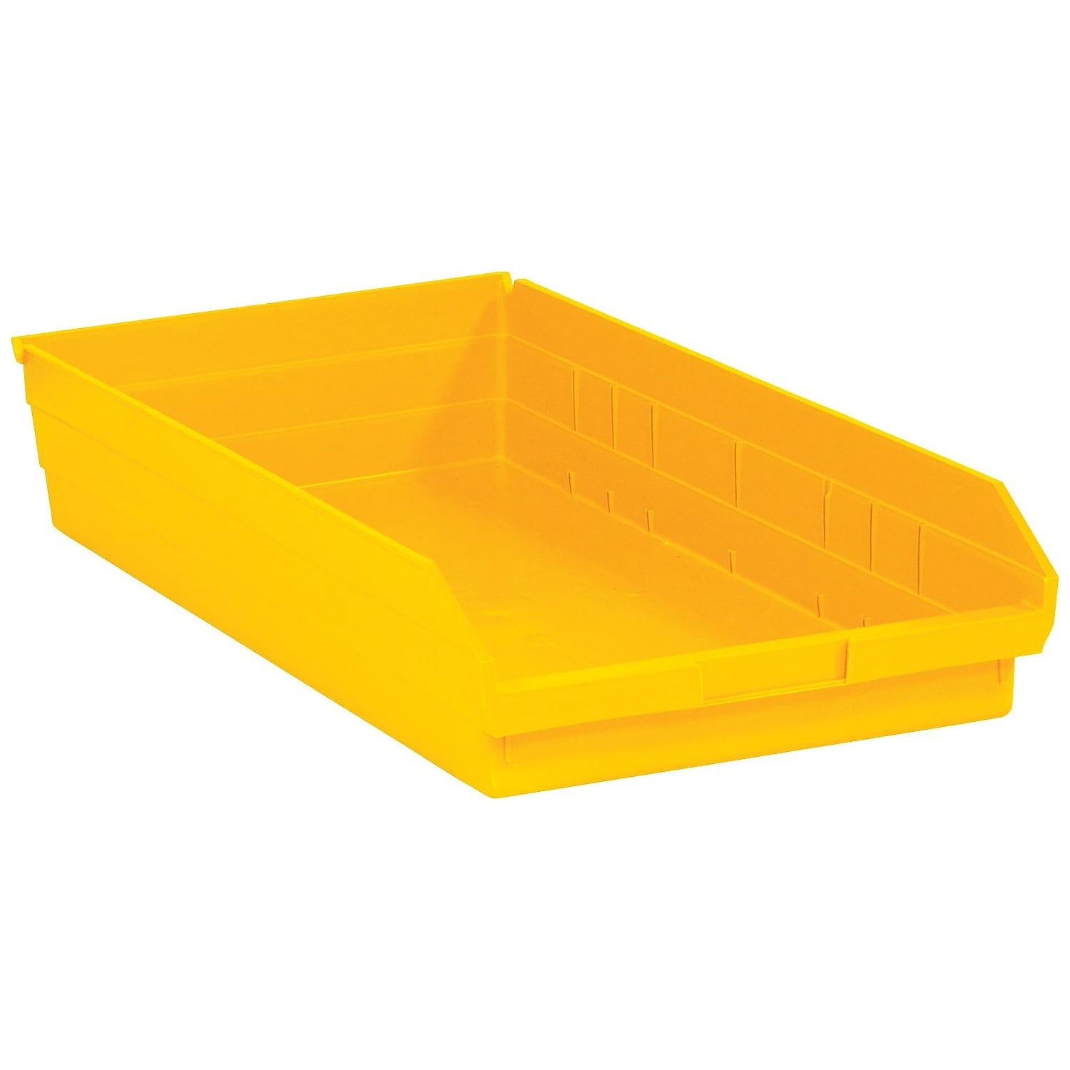 Box Partners Plastic Shelf Bin Boxes 23 5/8" x 11 1/8" x 4" Yellow 6