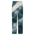thumbnail image 5 of Teal White Diagonal Grunge Texture Winter Female Pants Flannel High Waist Women Pants Lady Warm Straight Leg Plush Trousers, 5 of 7