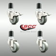 thumbnail image 2 of 3 Inch 316SS Gray Poly Swivel 1-7/8 Inch Expanding Stem Caster Set 2 Lock Brake, 2 of 2