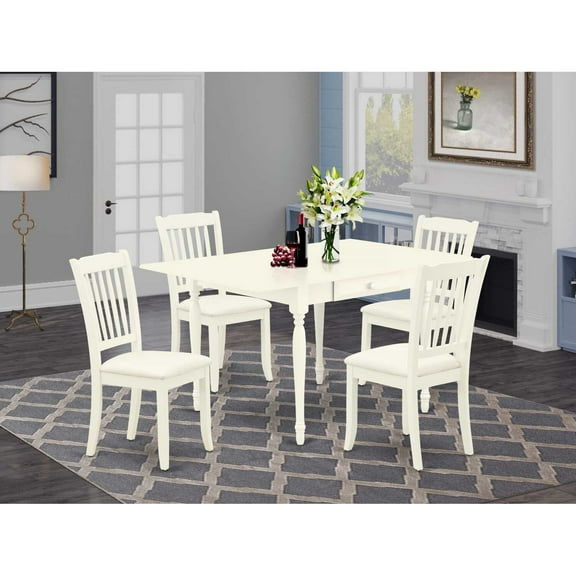 Dining Room Set Linen White, MZDA5-LWH-C