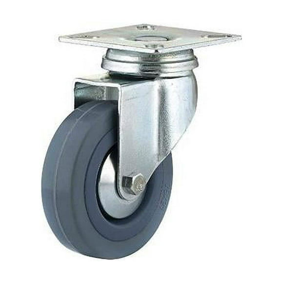 Richelieu Hardware F24786 3 in. 165 lbs Rubber Wheel Swivel Plate Caster without Brake, Gray