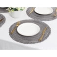 thumbnail image 5 of REGALWOVEN Rustic Placemats Set of 6 Placemats for Dining Table Decor Indoor Outdoor Washable Kitchen Table Mat Wipe Clean Black Gray 15*15in, 5 of 6