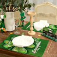thumbnail image 2 of St. Patricks Day Placemats 12x18 Inches Set of 4, Shamrock Good Luck Spring Seasonal Farmhouse Burlap Green Indoor Kitchen Dining Table Mats Decorations for Home Party AP540-4, 2 of 5