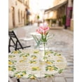 thumbnail image 4 of Round Fitted Tablecloths with Elastic Edge Summer Lemon Flower Waterproof Table Cover for Kitchen Dining Party Decor,55" - 60", 4 of 6