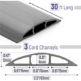 thumbnail image 2 of Bates- Floor Cord Cover, 30ft Cable Cover, Grey, Extension Cord Cover Floor, 2 of 8