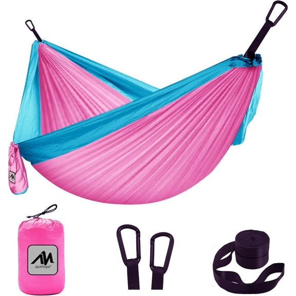 Kids Hammock, Small Portable Hammock with Storage Bag & Tree Straps for Child Indoor/Outdoor use (Pink/Sky Blue)