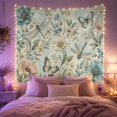 thumbnail image 2 of Blue Flowers and Dragonflies in Serene Vintage Style for Nature Lovers Botanical Art Print Housewarming Gift Tapestry Wall Hanging for Bedroom and Living Room, 2 of 7