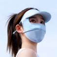 thumbnail image 3 of YAOBAMM Face Guard Hat Extended Brim Solid Color Cycling Headgear with Ear Loop Eyes Exposed Ice Silk Face Guard Perfect for Sports and Outdoor Activities, 3 of 6