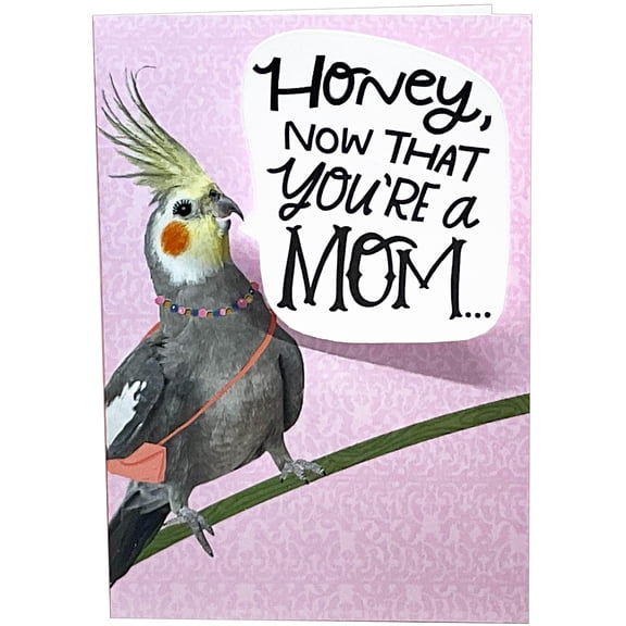 Designer Greetings Honey, Now That You're a Mom: Bird with Necklace and Purse Funny / Humorous 3D Spring Activated Pop Out Mother's Day Card for Daughter