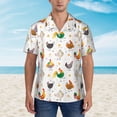 thumbnail image 2 of Fotbe Funny Chicken Camisa Hawaiana para Hombre Unisex – Camisa Casual de Verano con Botones de Manga Corta de Algodón y Lino,3X-Large, 2 of 7