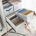 thumbnail image 3 of Pants Clothes Storage Artifact Clothing Separation Sorting Box Dormitory Bedside Wardrobe Storage Basket Foldable, 3 of 12