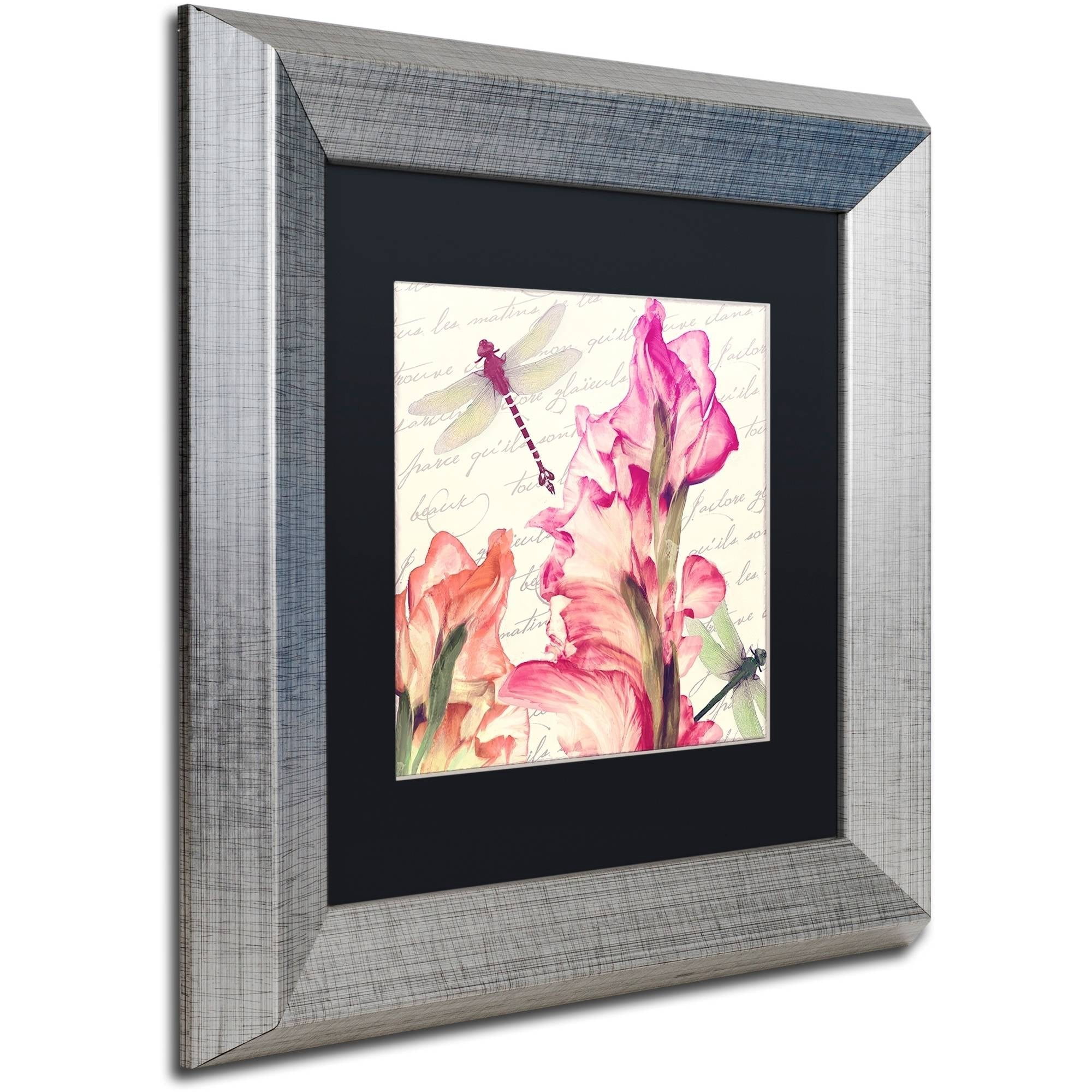 Trademark Fine Art "Dragonfly Morning I" Canvas Art by Color Bakery Black Matte, Silver Frame