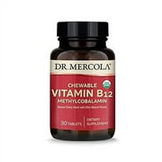 Dr. Mercola Organic Chewable Vitamin B12 Dietary Supplements, 30 Servings