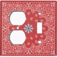 thumbnail image 6 of Metal Light Switch Plate Cover Red Floral Bandana Paisley Tile Pattern TIL049, 6 of 15