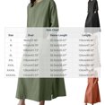 thumbnail image 7 of Women Cotton Linen Maxi Dress 3/4 Sleeve Crewneck Slit Shift Dresses Plus Size Casual Fall Trendy Oversized Tshirt Dress, 7 of 7