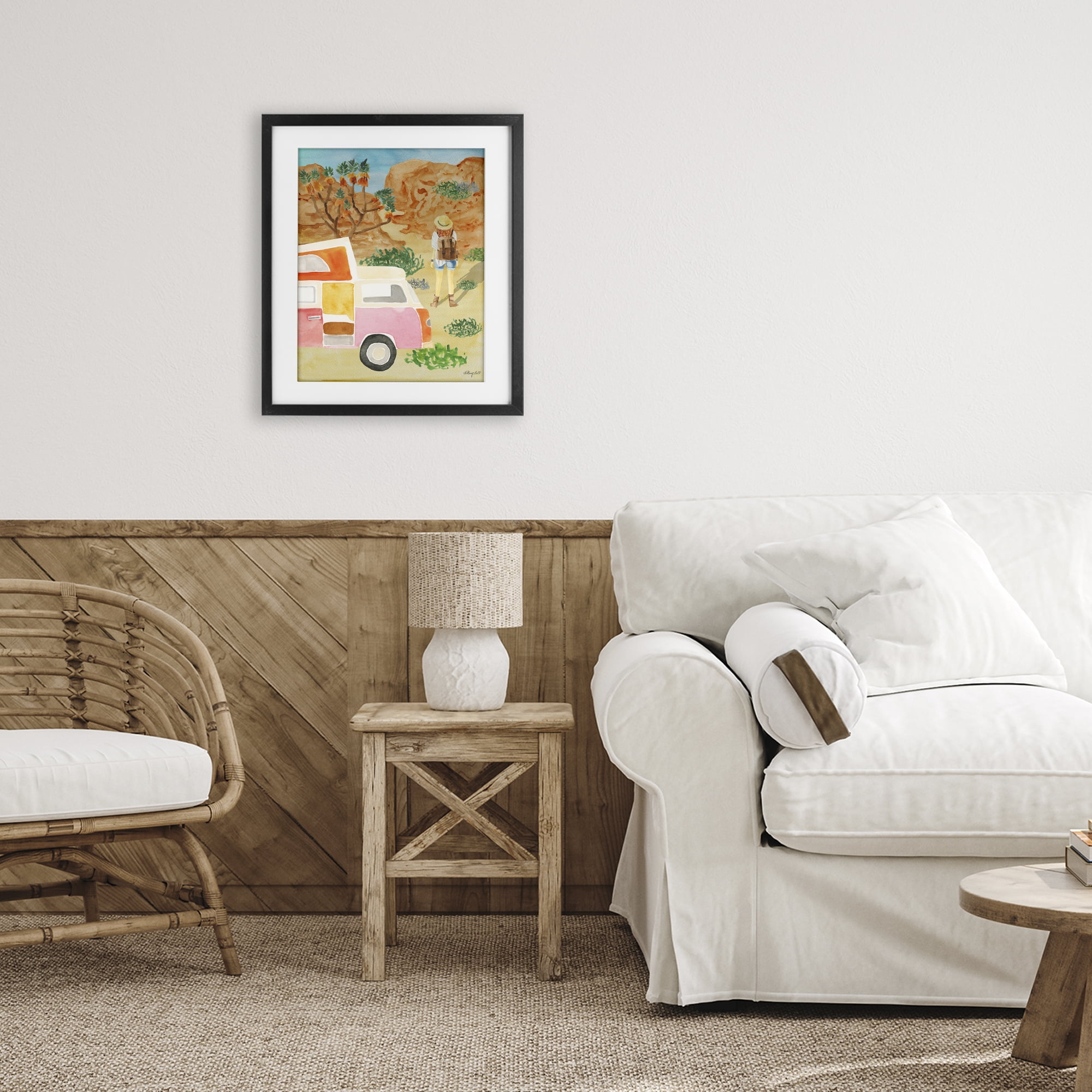 Stupell Industries Mojave Desert Road Trip Black Framed Print Under Glass, design by Hillary Holt