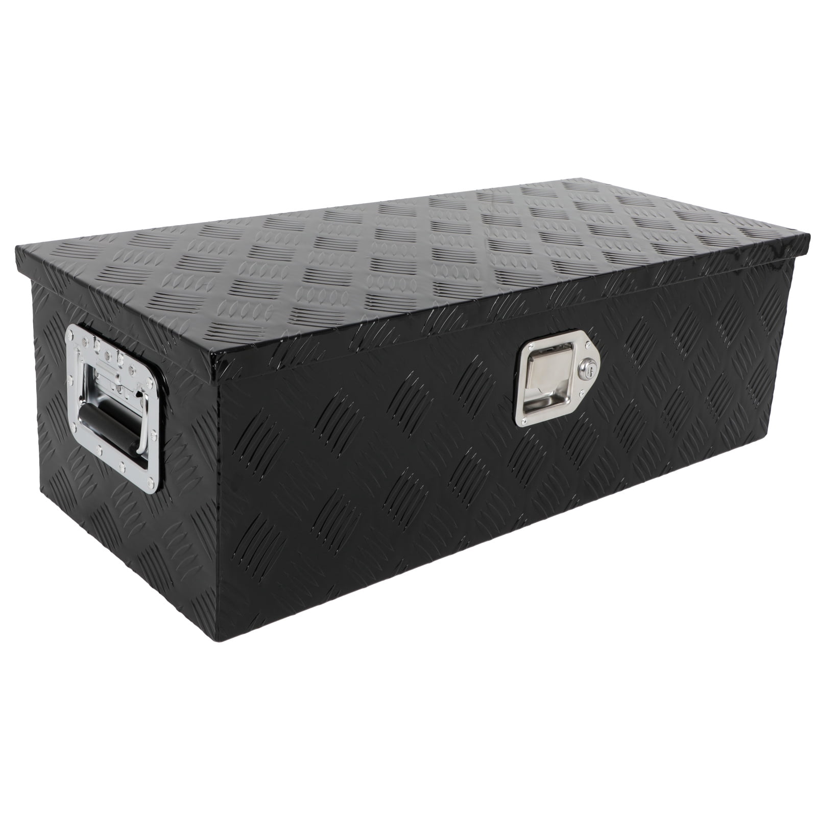 Truck Bed Tool Box 30inch Underbody Flatbox Truck Bed RV Trailer Pickup Toolbox Heavy Duty Underbed Tools Chest Box with Side Handle, Lock and Keys Black