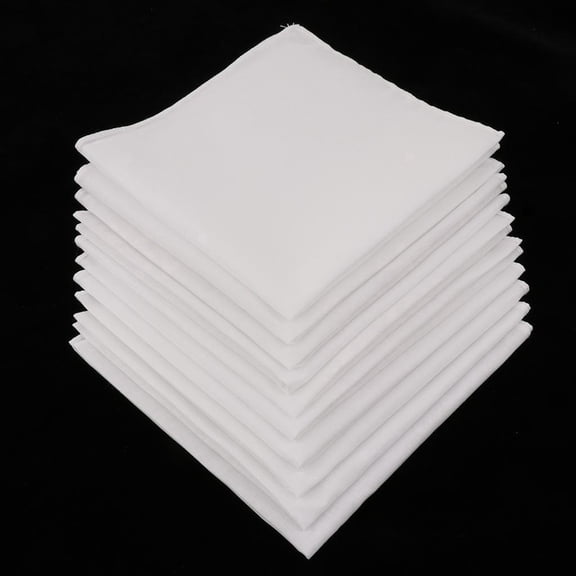 Classic Pocket Handkerchiefs, 12 Inch Square Cotton Handkerchiefs For Men, Formal Events Daily Use Weddings Business Meetings - 10 Pack