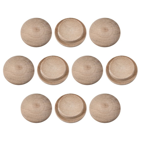 Unique Bargains Wood Button Top Plugs  Cherry Hardwood Furniture Plugs   9/16" x  5/16" Wood Color 25Pcs