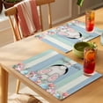 thumbnail image 4 of Easter Rabbit Tail Placemats Set&nbsp;of 1 Spring Floral Watercolor Easter Eggs Blue Green Wood Grain Heat Insulation Washable Place Mats, Non-Slip Table Mats for Dining Table Kitchen,13x19 Inch, 4 of 9