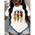 thumbnail image 1 of Women'S Casual Crew Neck T-Shirt with Girls Trip Drawing - Cotton Knit Fabric, All Season Short Sleeve Top, 1 of 6