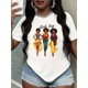 thumbnail image 1 of Women'S Casual Crew Neck T-Shirt with Girls Trip Drawing - Cotton Knit Fabric, All Season Short Sleeve Top, 1 of 6