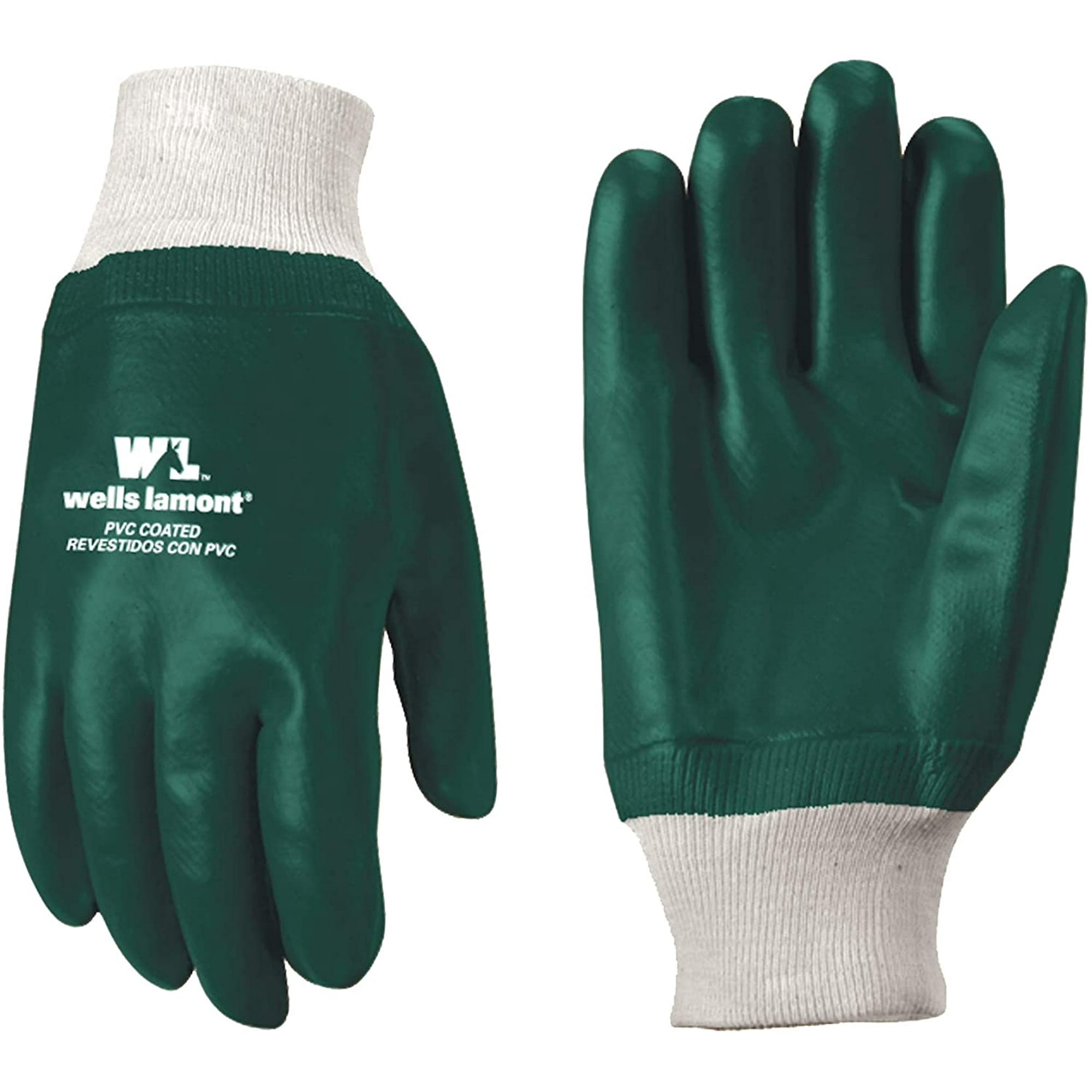 Chemical Resistant Gloves 14inch PVC Coated Gloves Cotton Fleece Lining One Size Wells Lamont 167L