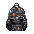 thumbnail image 3 of Basketball and Cap Black Pattern Cute School Backpack Bag for School with Padded Back and Adjustable Shoulder Straps 15.25"x11.5"x5.25", 3 of 5