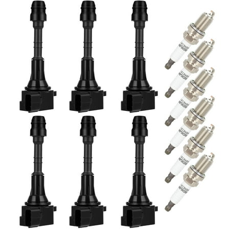 cciyu 6 ignition coils with 6 iridium Spark Plugs for Nissan 350Z for Infiniti M35/FX35 3.5L 2003-2008 UF401 IGC0007 610-58649