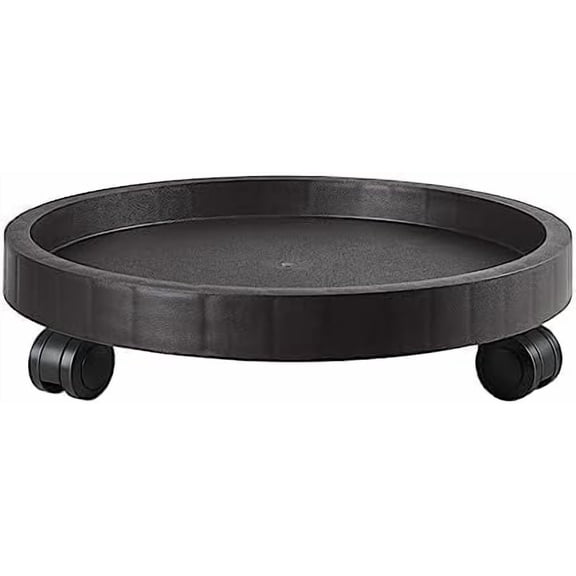9.8 Inch Planter Caddies Rolling Saucer Caddy with Wheels, Heavy Duty Wheeled Stand for Potted Plant, Round Coaster Roller Base Tray with Casters, Flower Pot Dolly Holder for Indoor Outdoor
