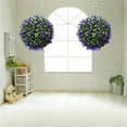 thumbnail image 4 of CAROOTU Homemade Purple Lavender Hanging Topiary Ball Flower Plant Decor Basket Pot Handmade, 4 of 7