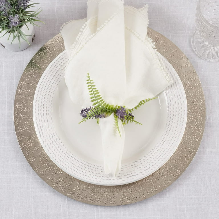 Purple store napkin rings