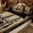 thumbnail image 3 of Erosebridal Western Antique Deer Zipper Twin Comforter Sets with Fitted Sheet and 2 Pillowcases for Women Men, Coniferous Forest Tree Zipper Bedding Set, Black Reversible, 4pcs, 3 of 7