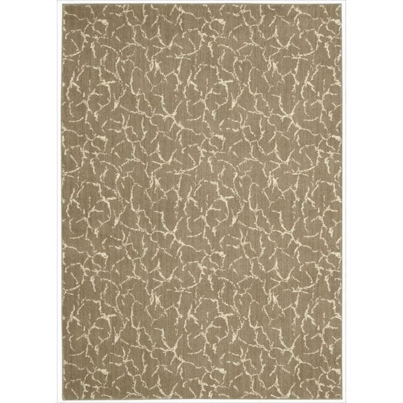 Nourison  Nepal NEP01 Area Rug Brown 7'9" x 10'10" Latex Free 7' x 9' Indoor Living Room,Bedroom,Dining Room Ivory Modern & Contemporary