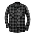 thumbnail image 7 of Dwellite Mens Plaid Shirts Fashion Collared Shirt Fit Casual Long Sleeve Button Down Shirts with Pockets Black S, 7 of 7