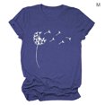 thumbnail image 2 of Qarigey Camiseta Estampado Cuello Camiseta Mujer Suelta Verano Top, Púrpura, S Prendas para la parte del cuerpo Azul METRO Qarigey AP002011-12, 2 of 4